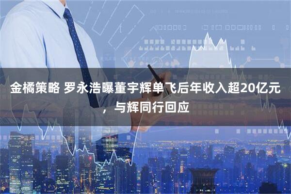 金橘策略 罗永浩曝董宇辉单飞后年收入超20亿元，与辉同行回应